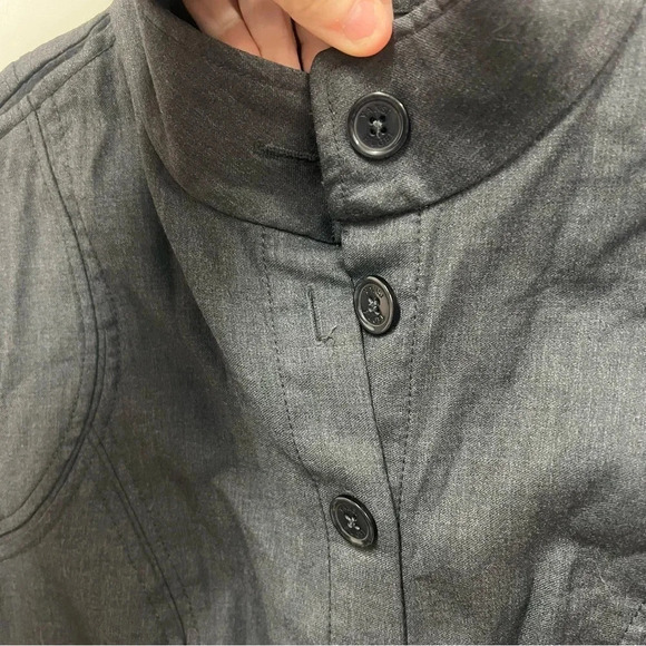 YANSI FUGEL Size 6 Wool Jacket Swing Coat Dark Gray w/collar & button closure - Picture 8 of 8